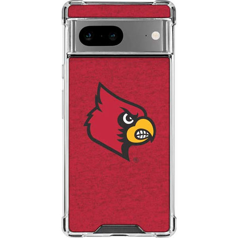 University of Louisville Red Background Google Pixel 7a Clear Case